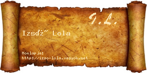 Izsó Lola névjegykártya